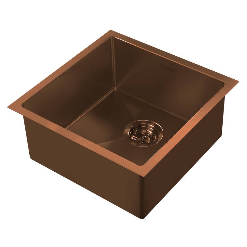 Whitehaus Noah Plus 17-3/4" Single Basin Kitchen Sink for Undermount - Copper