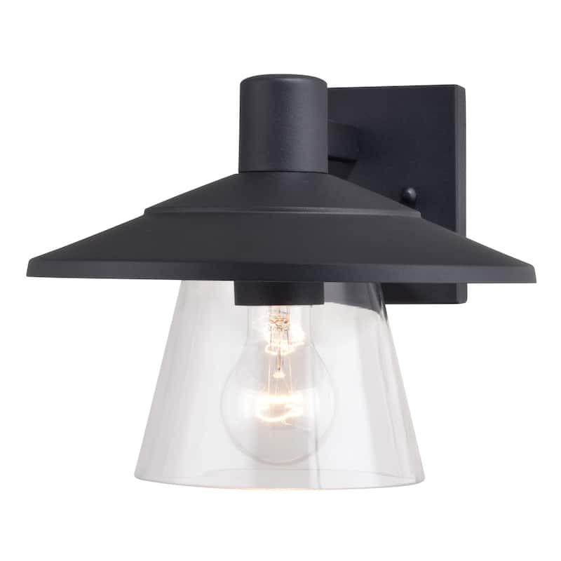 Vaxcel Lighting T0752 Westport 8" Tall Outdoor Wall Sconce with Clear - Textured Black