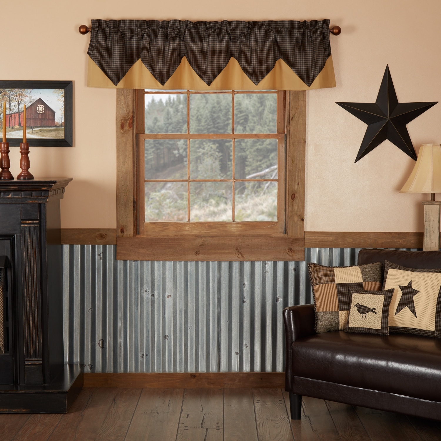 Kettle Grove Plaid Valance Layered 16x72 - Valance 16x72