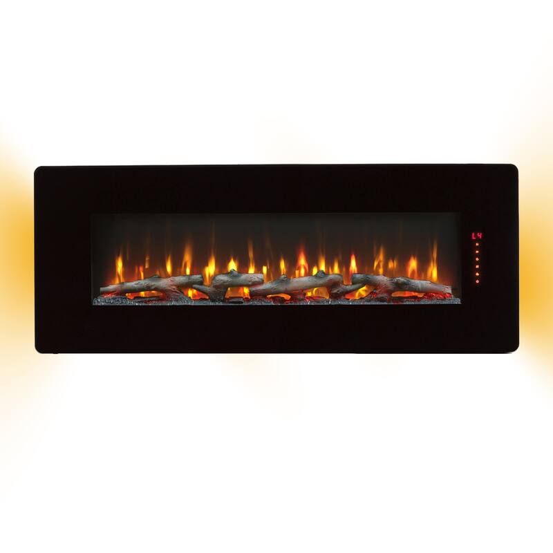 Modern Electric Fireplace Heater, 1400W, Realistic Flame Effects, CSA/UL Certified, for Wall or Tabletop Use - N/A