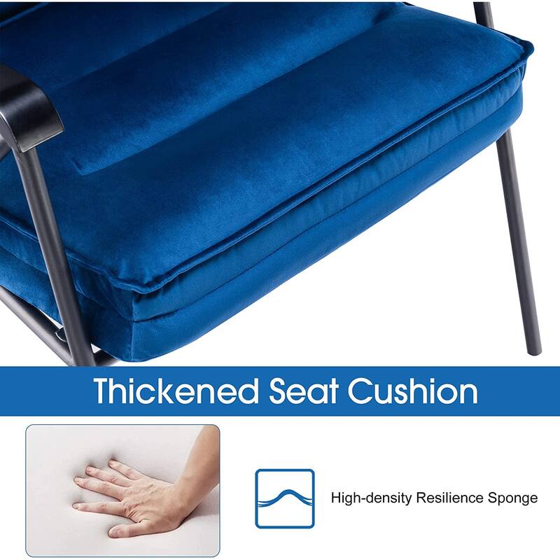 MCombo Tufted Velvet and Iron Club Chair with Ottoman