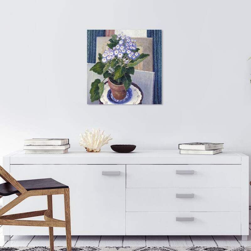 Wynwood Studio Canvas Floral and Botanical Cineraria by Josephine L Reichmann Purple and Traditional Wall Art Canvas Print - 20 x 20