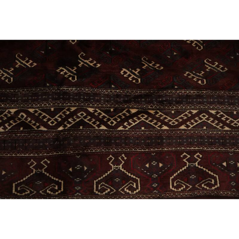 Hand Knotted Oriental 100% Wool Carpet Traditional All-Over Red Turkoman Area Rug - 12' 8'' X 8' 8''