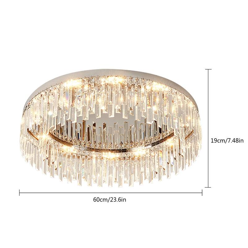 23.6'' Modern Crystal Lighting Flush Mount Ceiling Light - 23.6*7.48inches