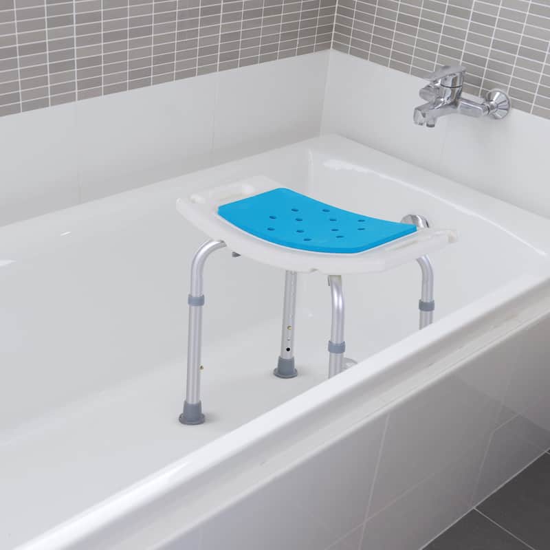 Modern 20.5" 6-Level Adjustable Curved Bath Stool with Non-Slip Design