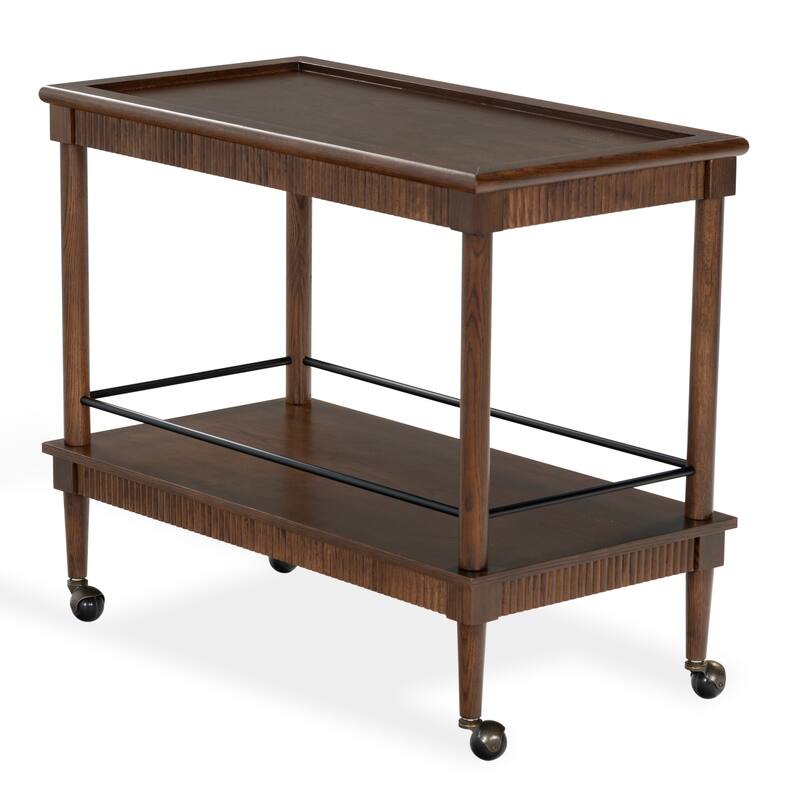 SAFAVIEH Couture Donna Brielle 2-Shelf Wood Bar cart - 38"W x 20"D x 32"H