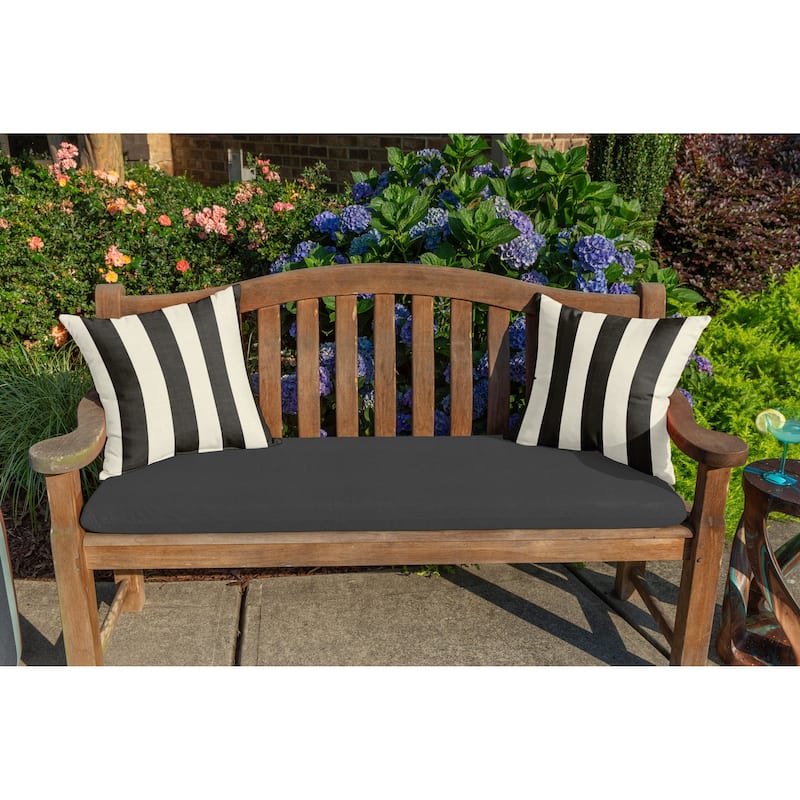Sunbrella® Solid Fabric 1-Piece Indoor/Outdoor Bench Cushion, 48"W x 18"L, Canvas Navy - 48"W x 18"L