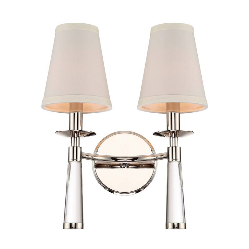 Crystorama Lighting Group Baxter 2 Light 15" Tall Wall Sconce - Polished Nickel