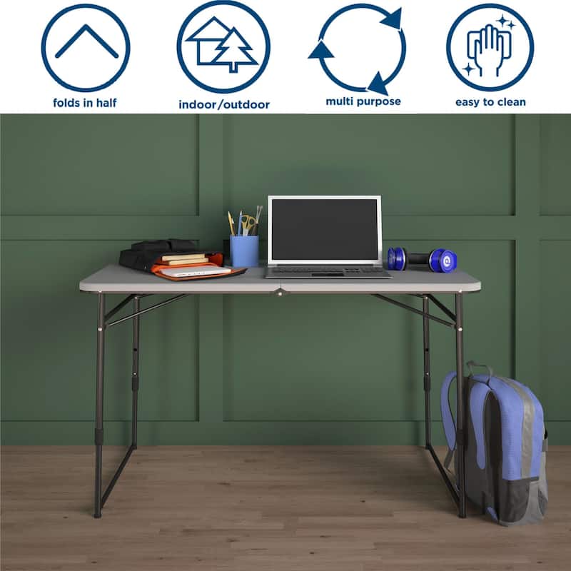 COSCO Indoor/Outdoor 4 ft. Fold-in-Half Portable Utility Table