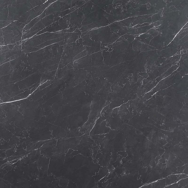 Camden Round 48-Inch Faux Marble Top Dining Table Black