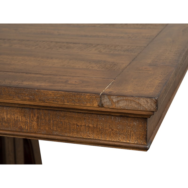 Magnussen Home Bay Creek Toasted Nutmeg Extendable Trestle Dining Table - 38''W x 72''D x 30''H