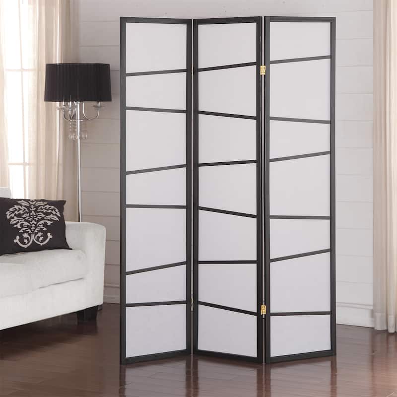 3-Panel Screen Room Divider - Black