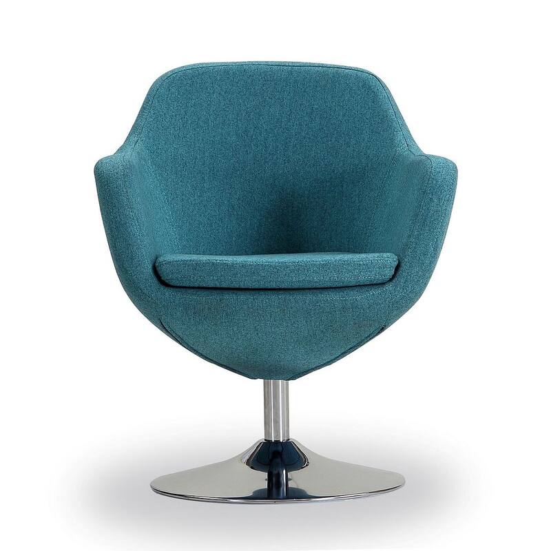 Manhattan Comfort Caisson Polished Chrome Faux Leather Swivel Accent Chair (Set of 2)