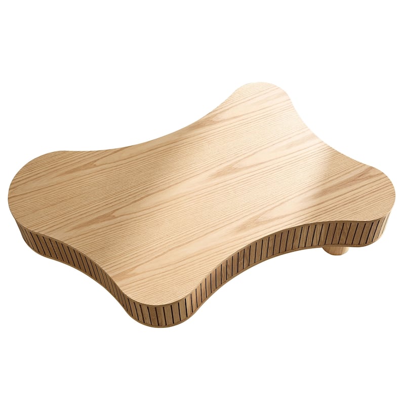 Modern Wooden Handcraft Drum Coffee Table Irregular Shaped Coffee Table for Living Room