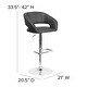 preview thumbnail 52 of 92, Chrome Upholstered Height-adjustable Rounded Mid-back Barstool
