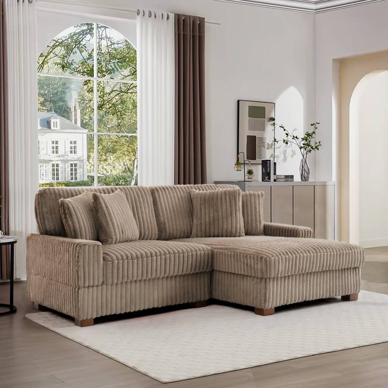 118.4"W Plush Modular Sectional Sofa with Pillows