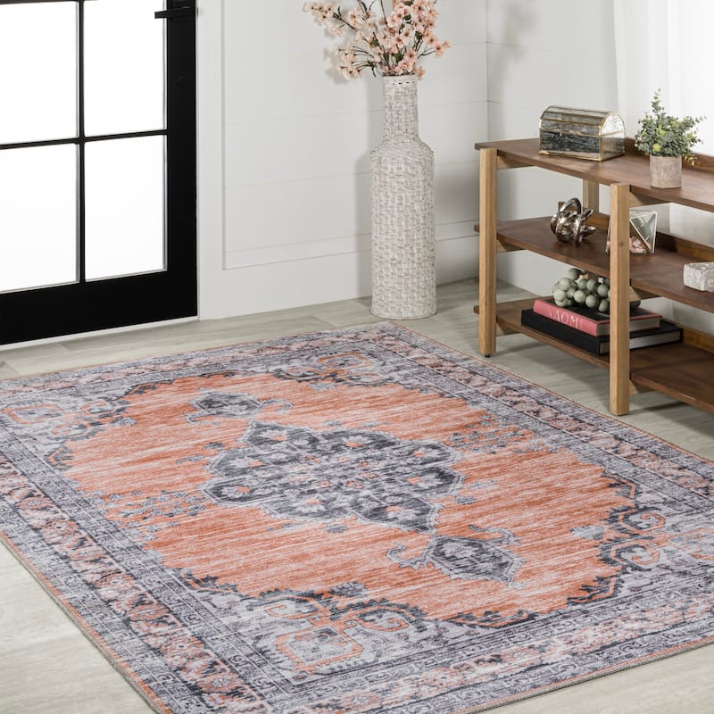JONATHAN Y Chapell Cottage Medallion Machine-Washable Area Rug