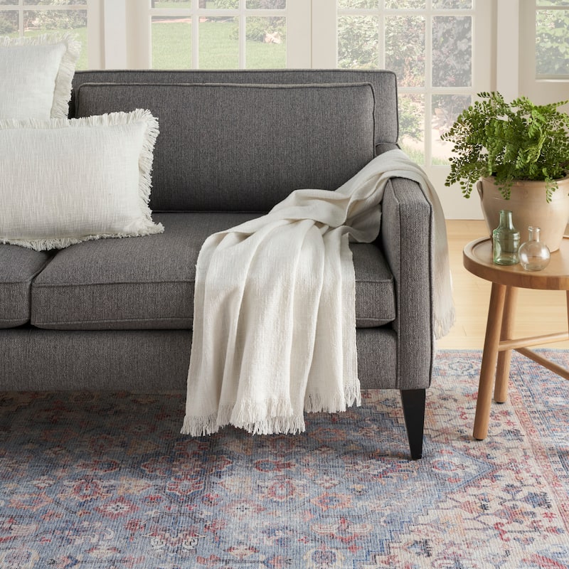 Nicole Curtis 50" x 60" Throw Blanket - 50" x 60" - Ivory