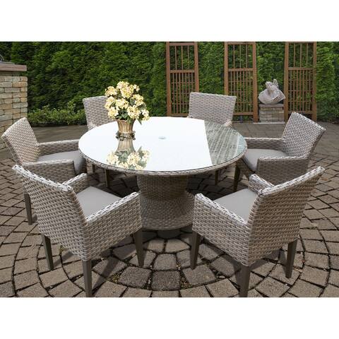 Oasis 60-in. Outdoor Dining Table w/ 6 Armchairs