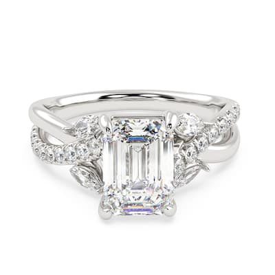 Auriya 14k Gold 6 3/5ctw Lab Grown Emerald Nature's Inspired Diamond Engagement Ring (F-G VS)