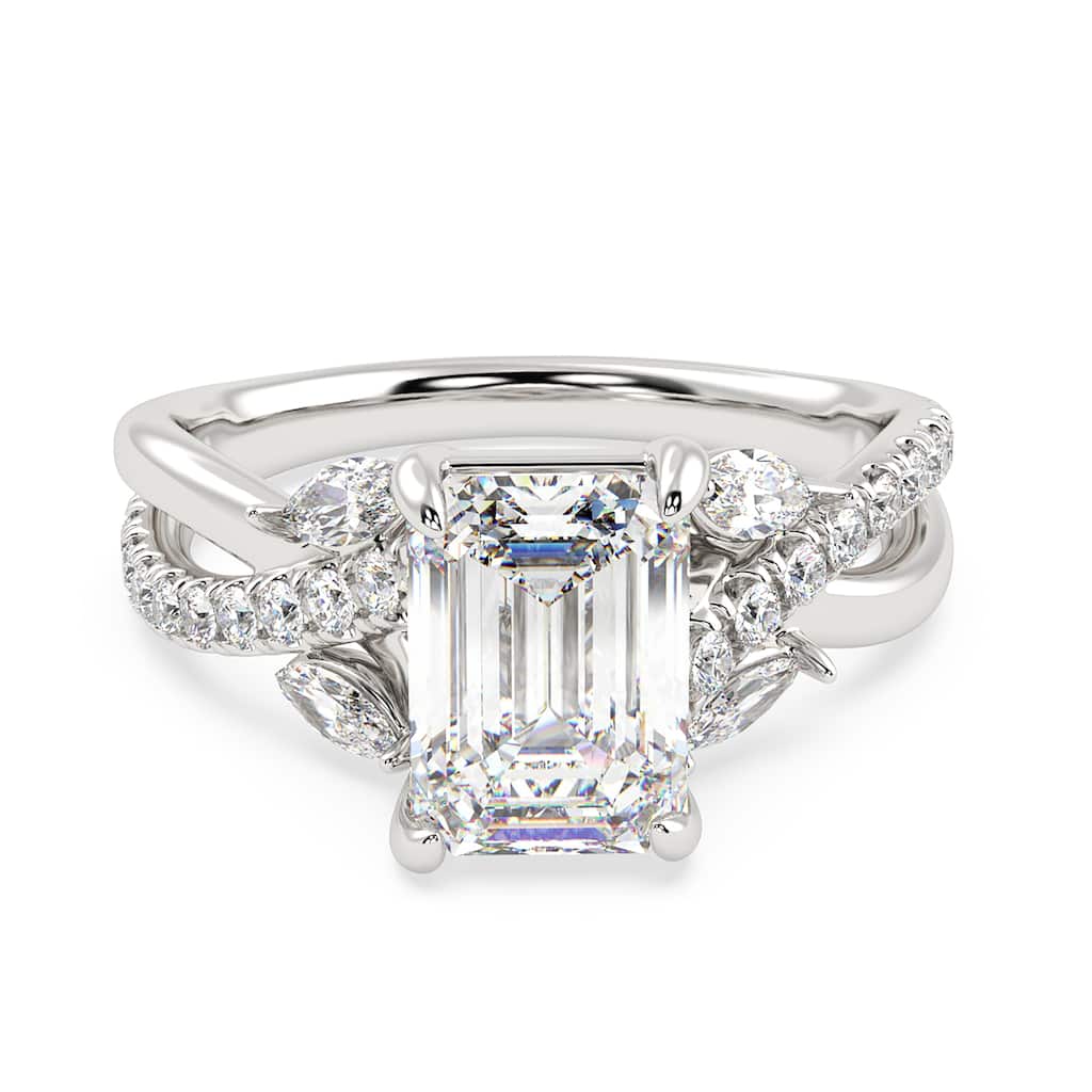 Auriya 14k Gold 6 3/5ctw Lab Grown Emerald Nature's Inspired Diamond Engagement Ring (F-G VS)