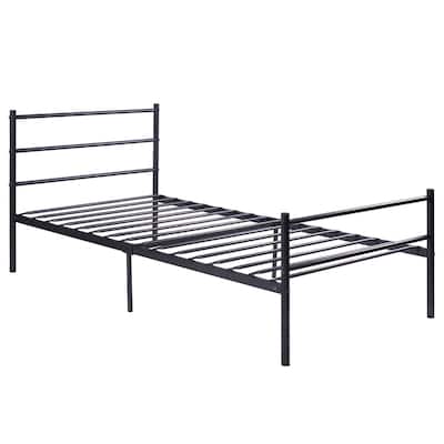 Twin Size Metal Bed Frame with 6 Legs and Headboard Brackets