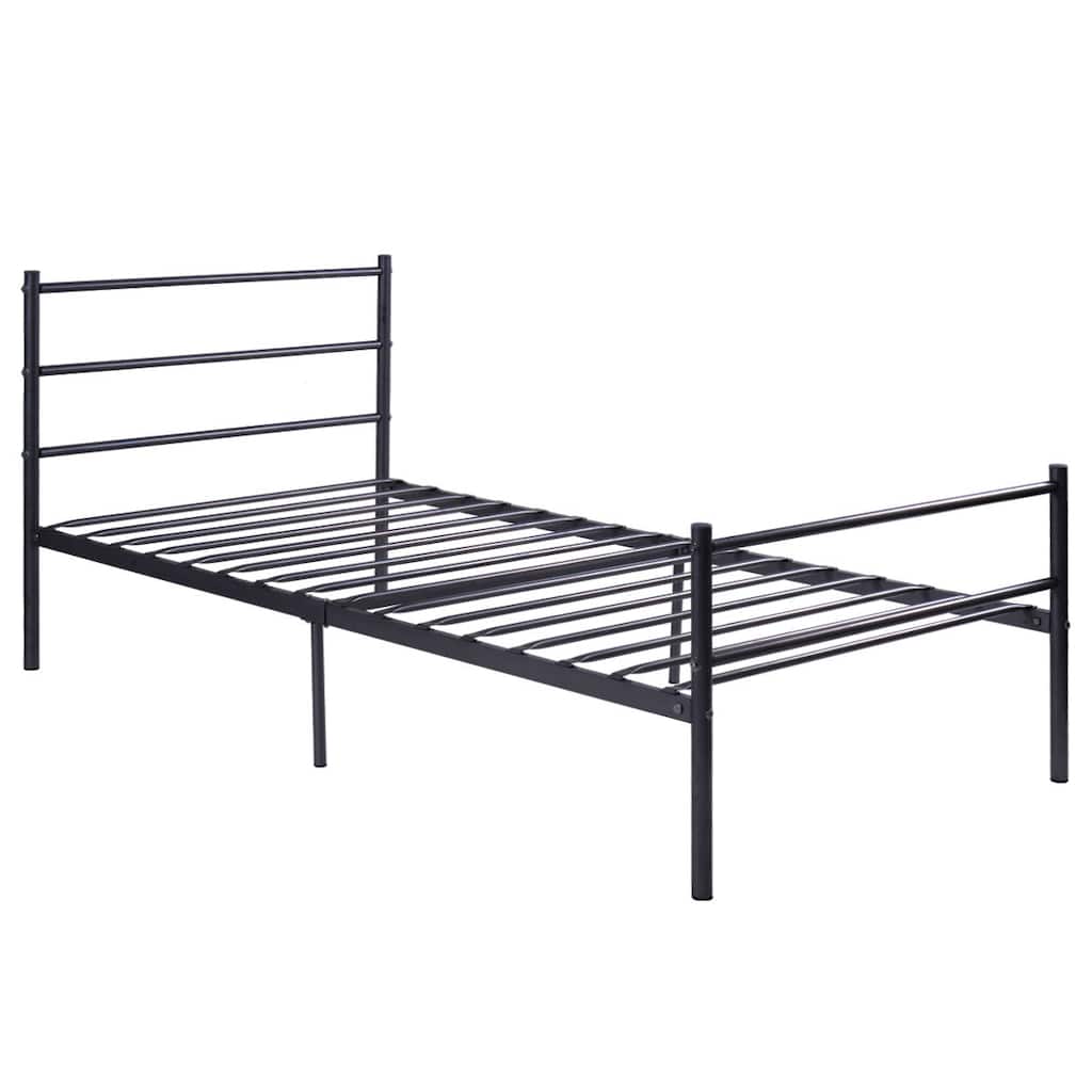 Twin Size Metal Bed Frame with 6 Legs and Headboard Brackets