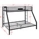 preview thumbnail 7 of 6, Twin XL/Queen Size Modern Relax Style Metal Bunk Bed with Slat System and Guard-Rail and Two built-in side ladders