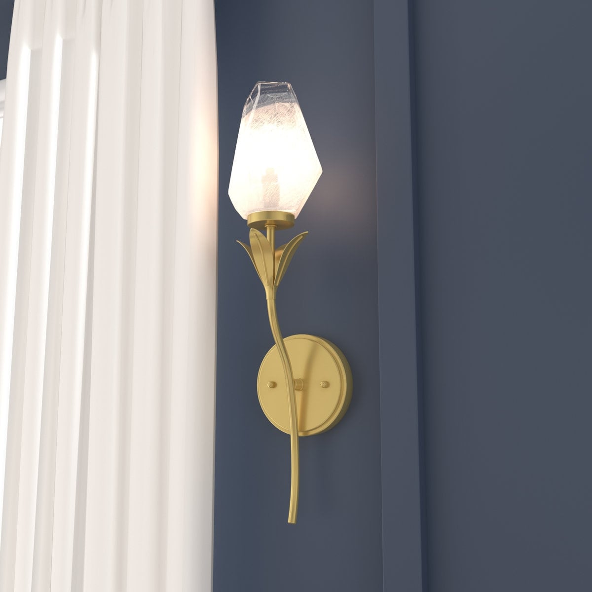 Acroma 1-Light Glass Shaded Dimmable Wall Sconce Ul Listed