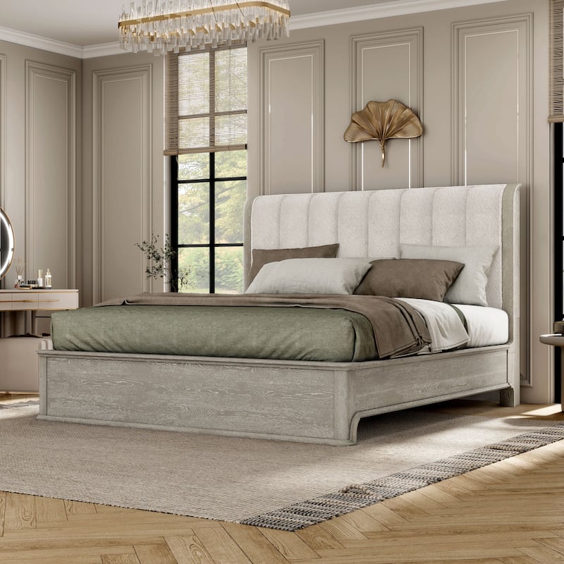 Furniture of America Addeso Modern Padded Wingback Panel Bed