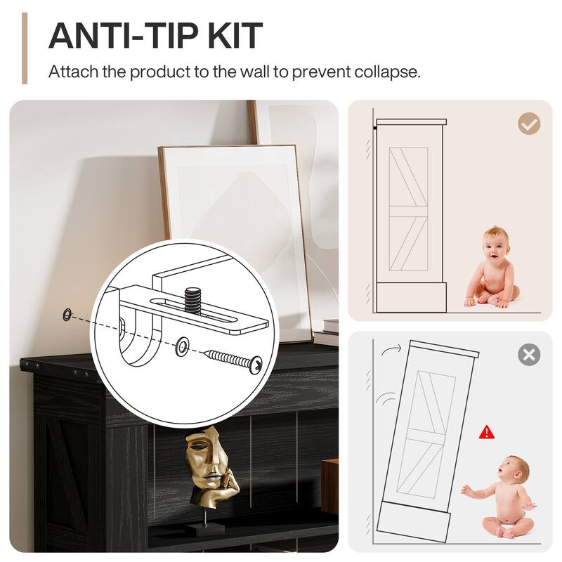 White Stand for 75-Inch TV, Farmhouse