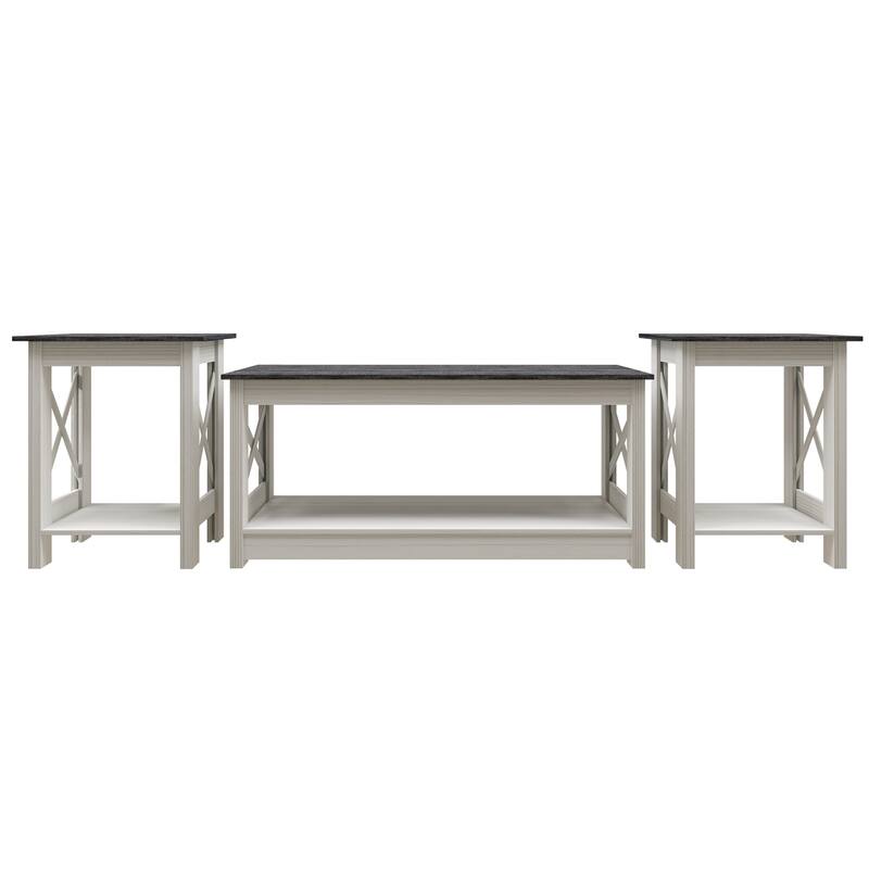 CraftPorch Modern 3-Pieces Coffee Table Set - Light Grey