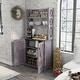 preview thumbnail 3 of 12, Figg Rustic Wood Multi-shelf Microwave Cabinet by Furniture of America