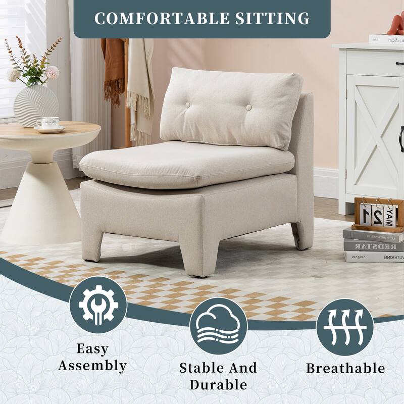 Cushioned deep seat, single lazy chair for Living room