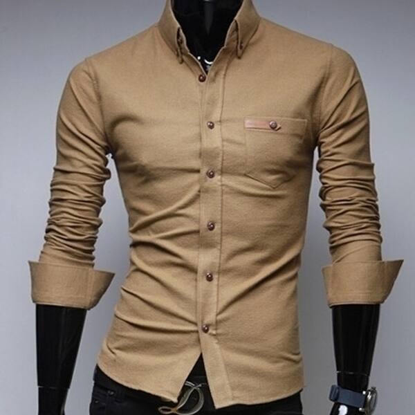 Shop Hot Autumn Fashion Men S Leisure Dress Shirt Overstock 27129684