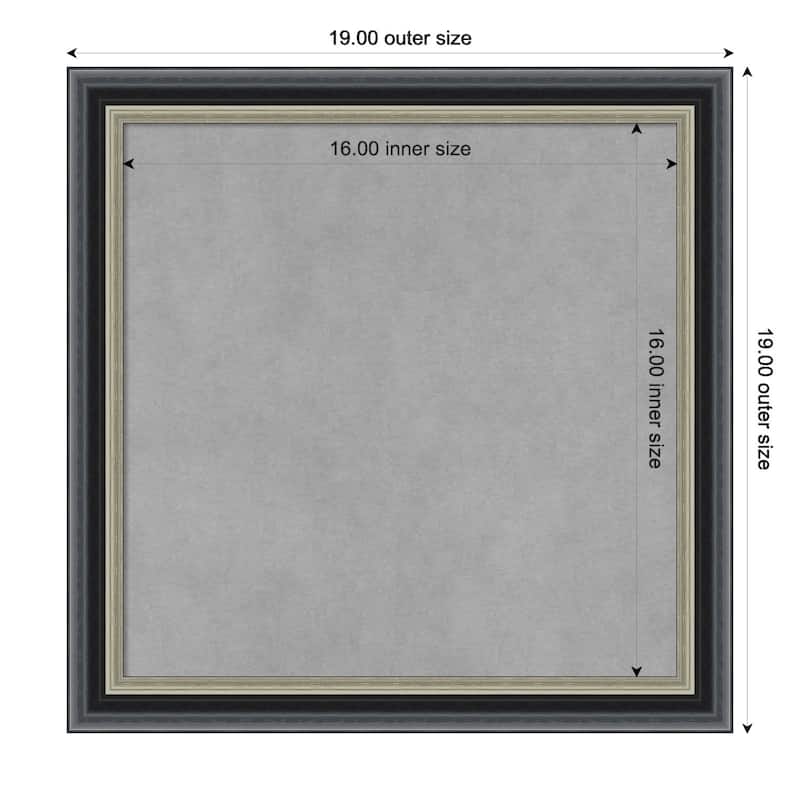 Amanti Art Theo Black Silver Framed Magnetic Board - Board Size 16x16