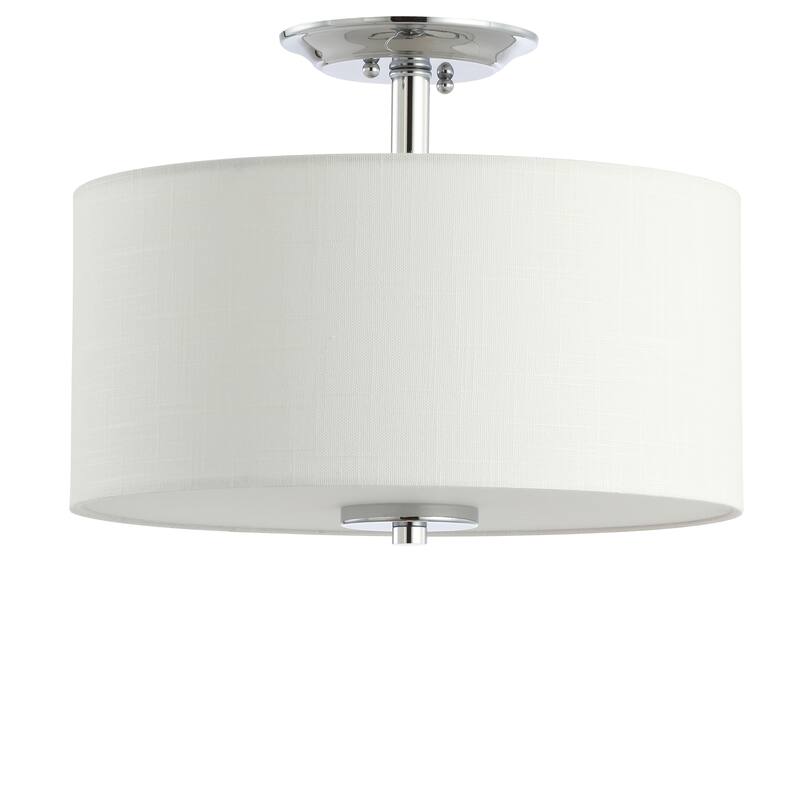 David 15" Metal LED Semi-Flush Mount, Oil Rubbed Bronze/White by JONATHAN Y
