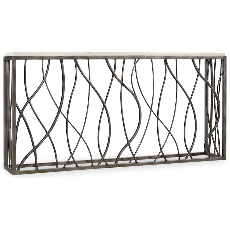 Hooker Furniture Tubular 68" Wide Contemporary Console Table with - Vintage Steel