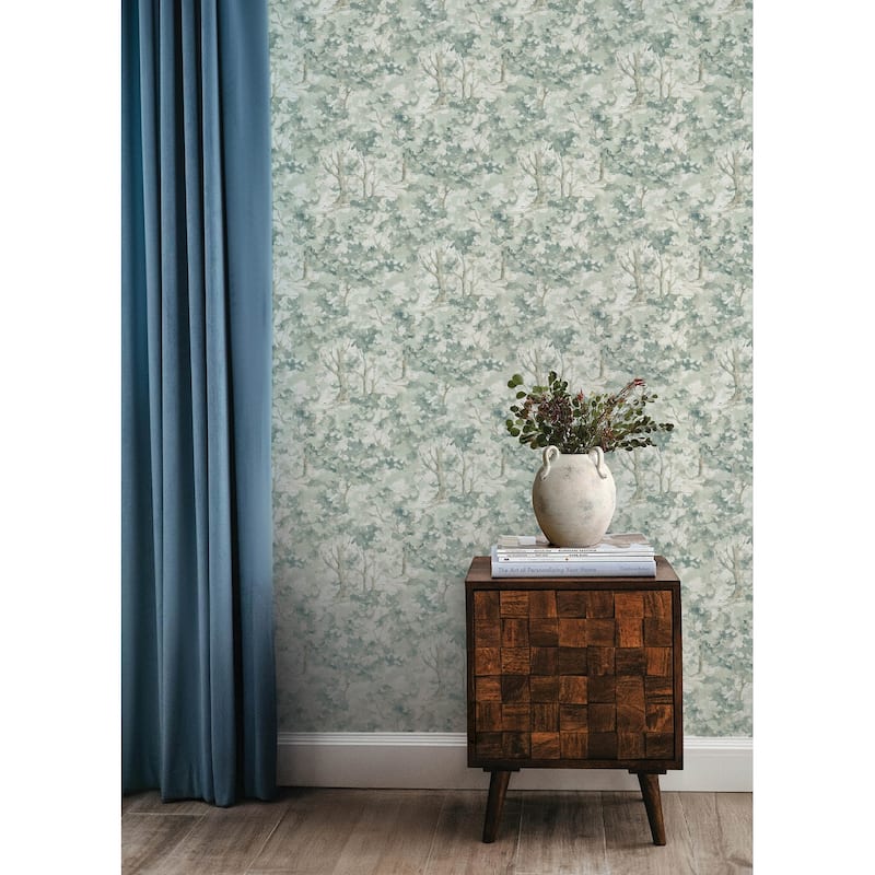 Chesapeake Thicket Teal Forest Wallpaper