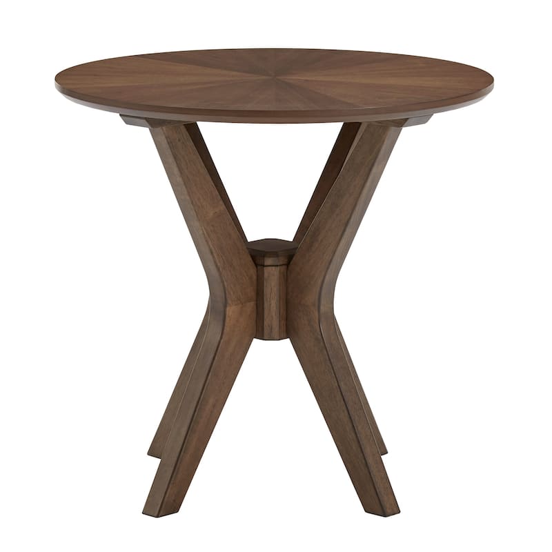 Rondo Mid-Century Walnut Finish Round End Table by iNSPIRE Q Modern