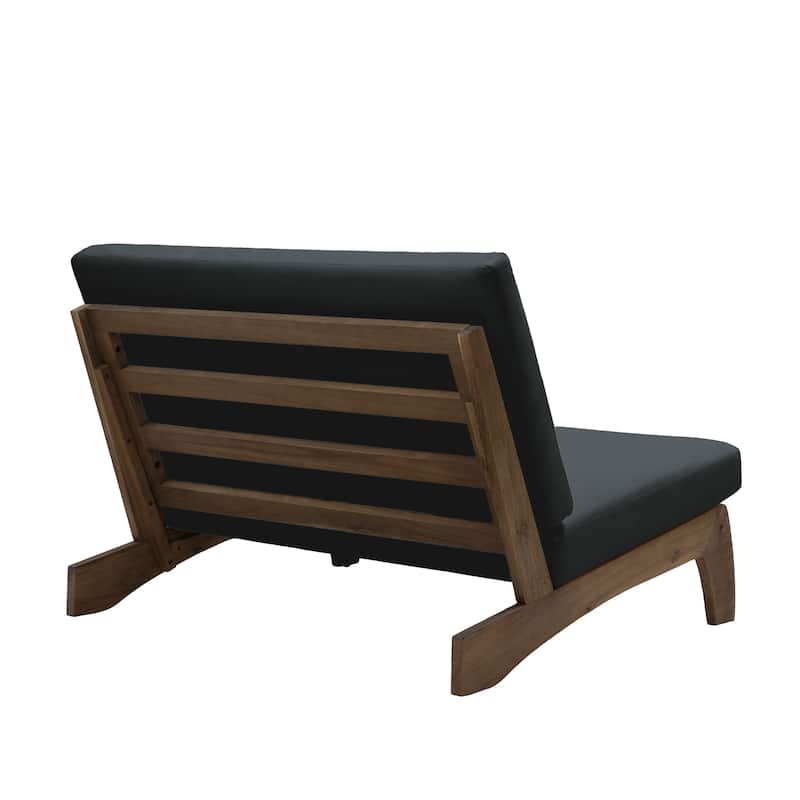 Sectional Wood Furniture 2 Seat Armless Patio Sofa