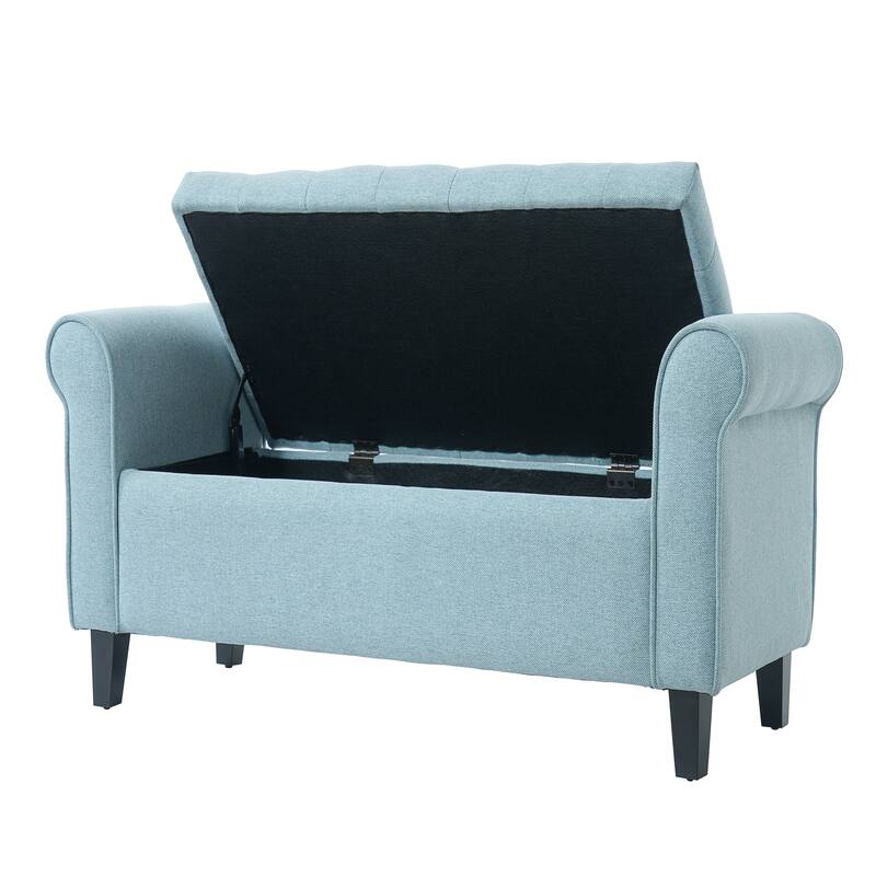Christopher Knight Home - Keiko Contemporary Rolled Arm Fabric Storage Ottoman Bench