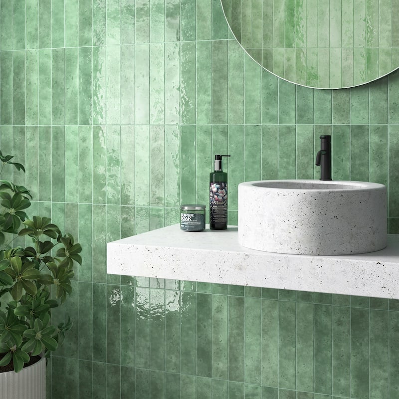 Merola Tile Menorca Lake 2-1/2" x 12-7/8" Ceramic Wall Tile