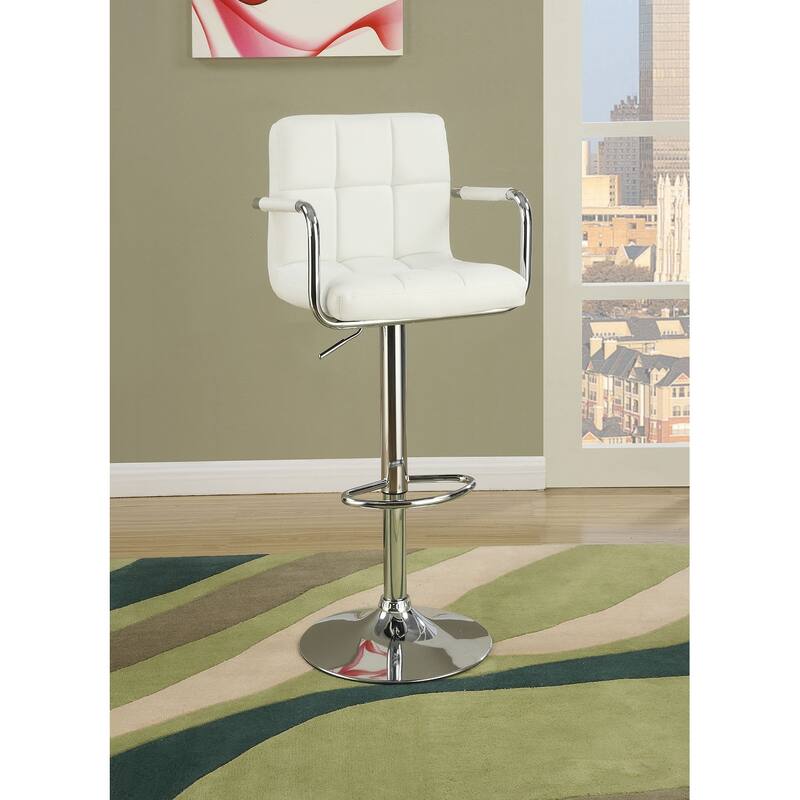 Poundex Adjustable Height and Swivel- Set of 2 Arm Barstool