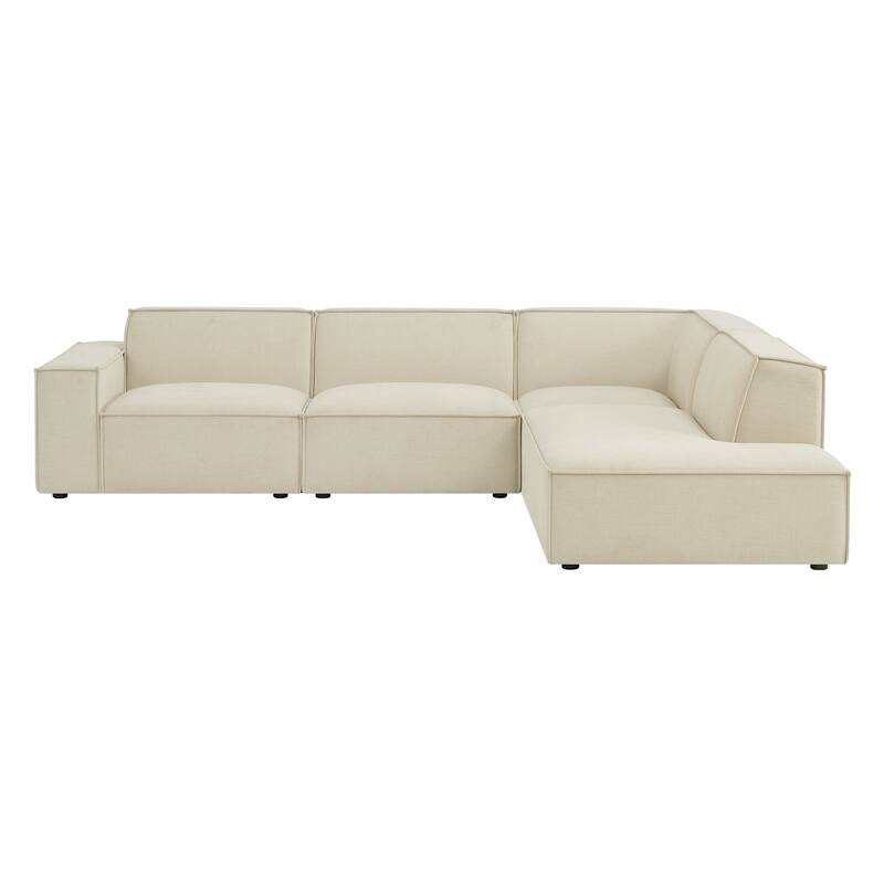 Restore 4-Piece Performance Fabric Upholstered Modular L-Shaped Sofa
