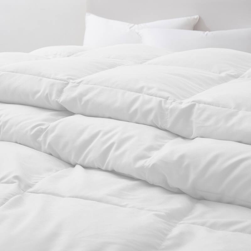 Medium Warmth All Season Paisley Floral & Solid Pattern Duvet Insert White Goose Down Feather Comforter