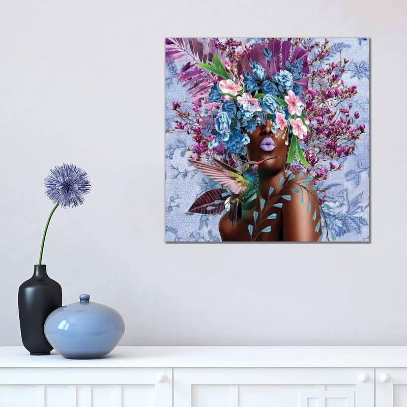 iCanvas "Women In Bloom - Purplicious" by Yvonne Coleman Burney Canvas Print - 18x18x1.5