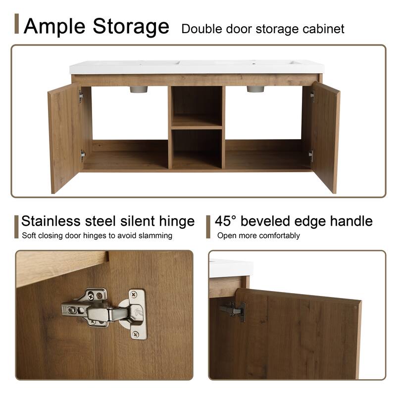 Malwee 48" Floating Bathroom Vanity with Resin Sink