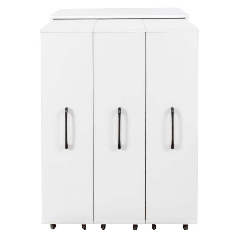 Anmytek Multi Functional 3 Tier Slide Out Door Bookcase - With Wheels Hidden Storage Cabinet