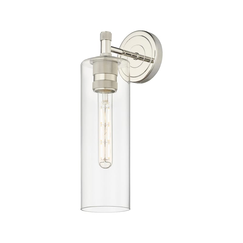 Innovations Lighting 434-1W-5-4 Crown Point Sconce Crown Point 16" - Polished Nickel / Clear